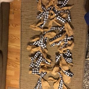 Buffalo Check Burlap Farmhouse Garland SZ 72 inches